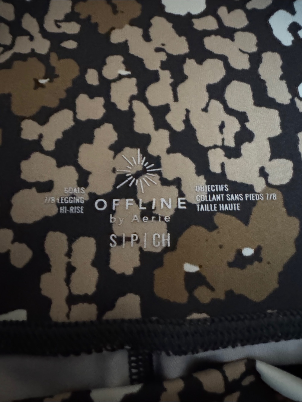 Off line By Aerie High-Waist Floral Print Leggings - Brown/Black/White SizeS/P - Picture 7 of 8